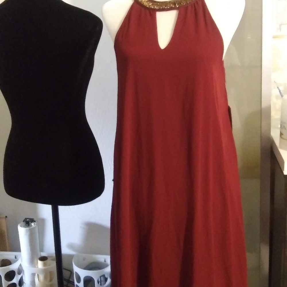 Trixxi Burgundy Beaded Dress